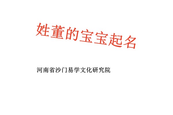 咸安姓董的宝宝起名高分名字